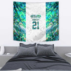 Custom New Zealand Aotearoa Tapestry Green Maori Paua Shell Indigenous - Aussie Hoodie