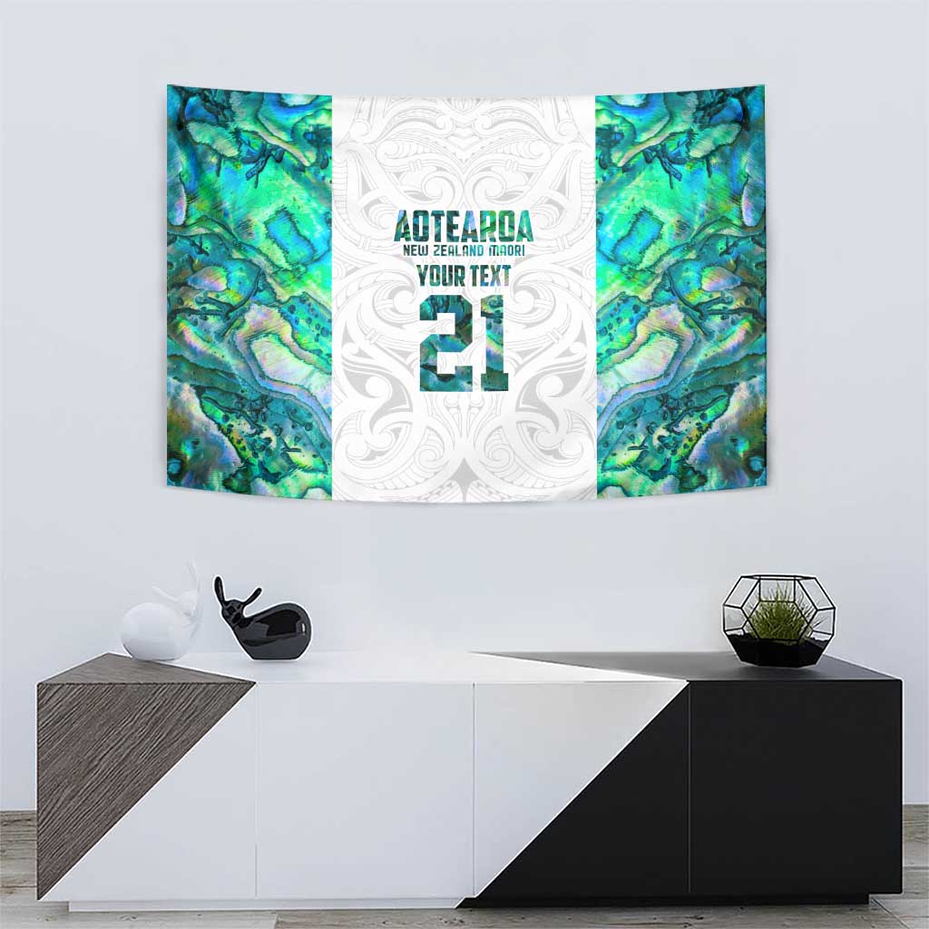 Custom New Zealand Aotearoa Tapestry Green Maori Paua Shell Indigenous - Aussie Hoodie