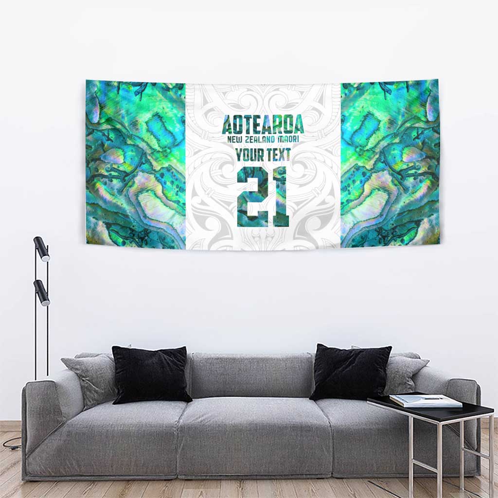 Custom New Zealand Aotearoa Tapestry Green Maori Paua Shell Indigenous - Aussie Hoodie