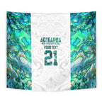 Custom New Zealand Aotearoa Tapestry Green Maori Paua Shell Indigenous - Aussie Hoodie