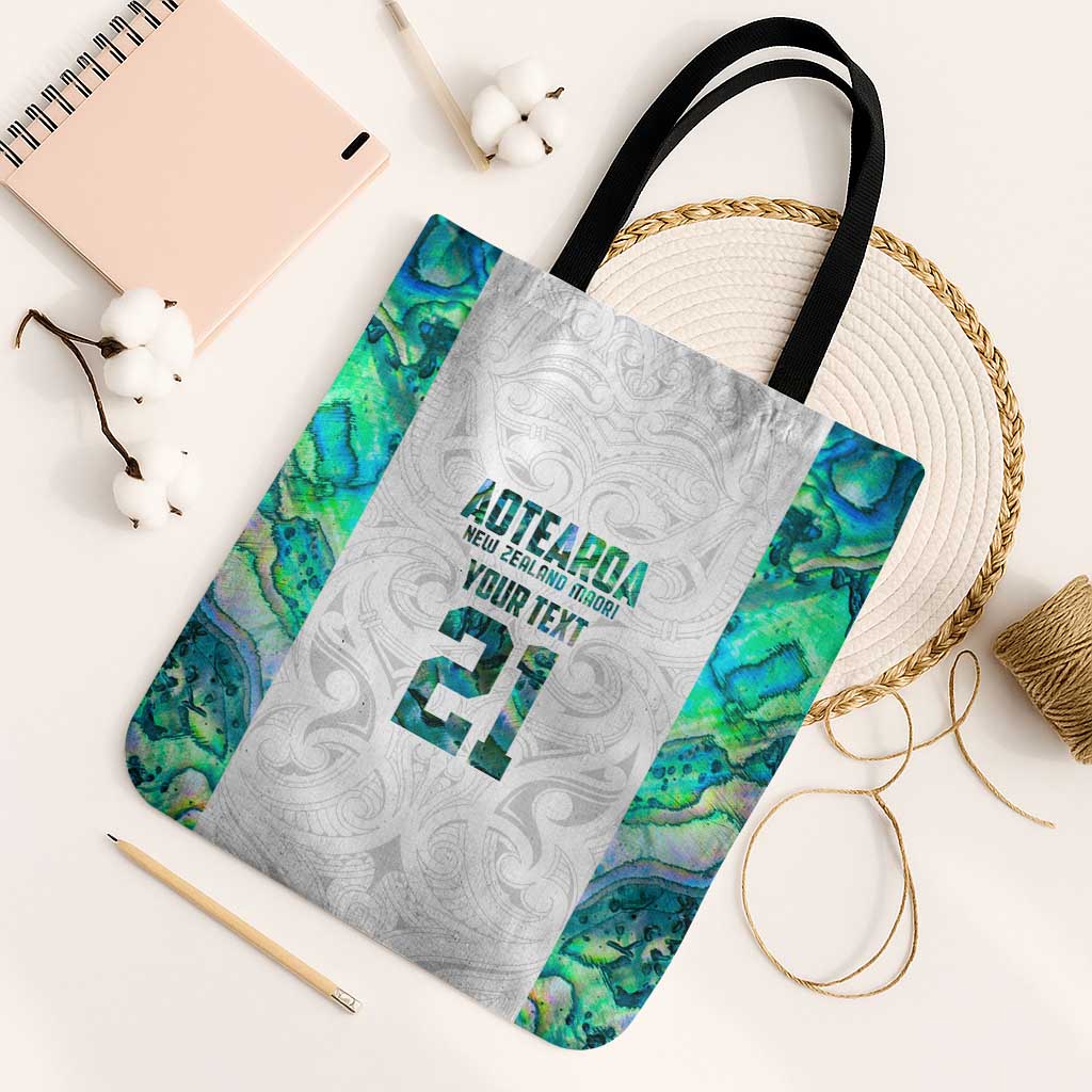 Custom New Zealand Aotearoa Tote Bag Green Maori Paua Shell Indigenous - Aussie Hoodie