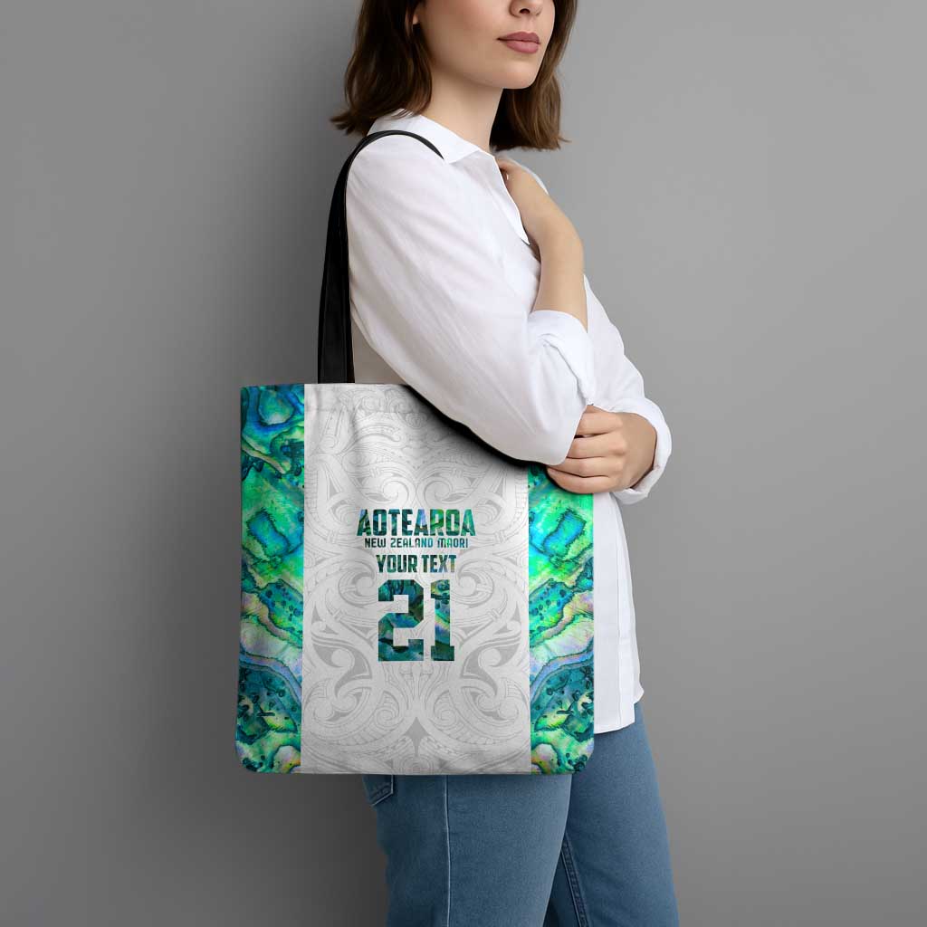 Custom New Zealand Aotearoa Tote Bag Green Maori Paua Shell Indigenous - Aussie Hoodie