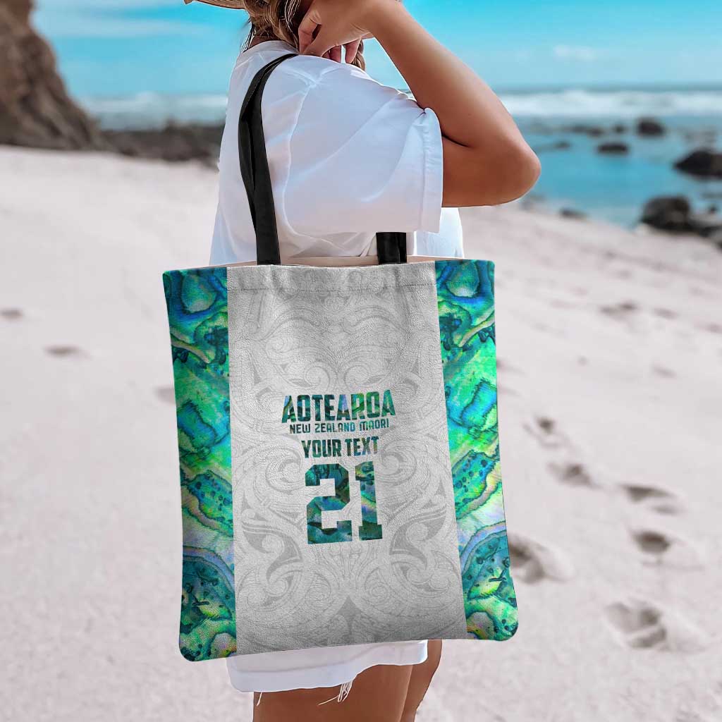 Custom New Zealand Aotearoa Tote Bag Green Maori Paua Shell Indigenous - Aussie Hoodie