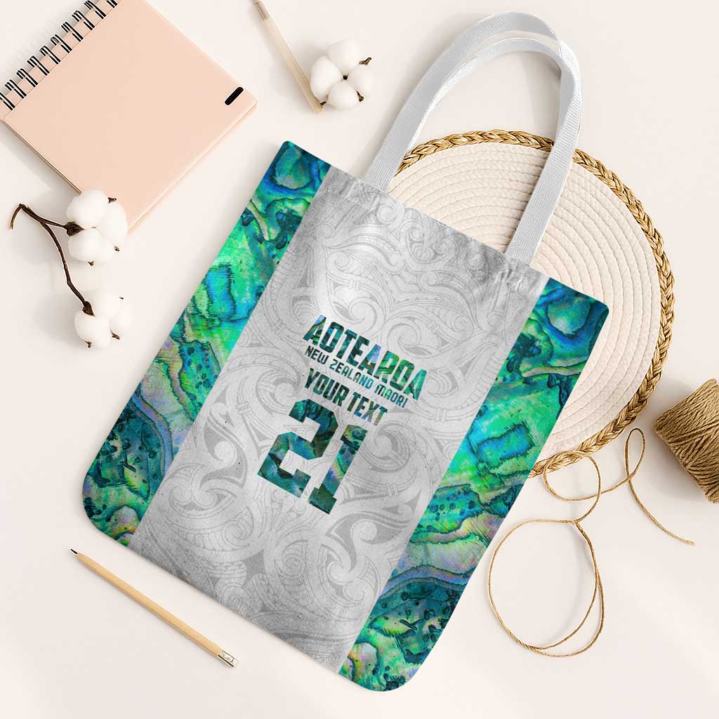 Custom New Zealand Aotearoa Tote Bag Green Maori Paua Shell Indigenous - Aussie Hoodie