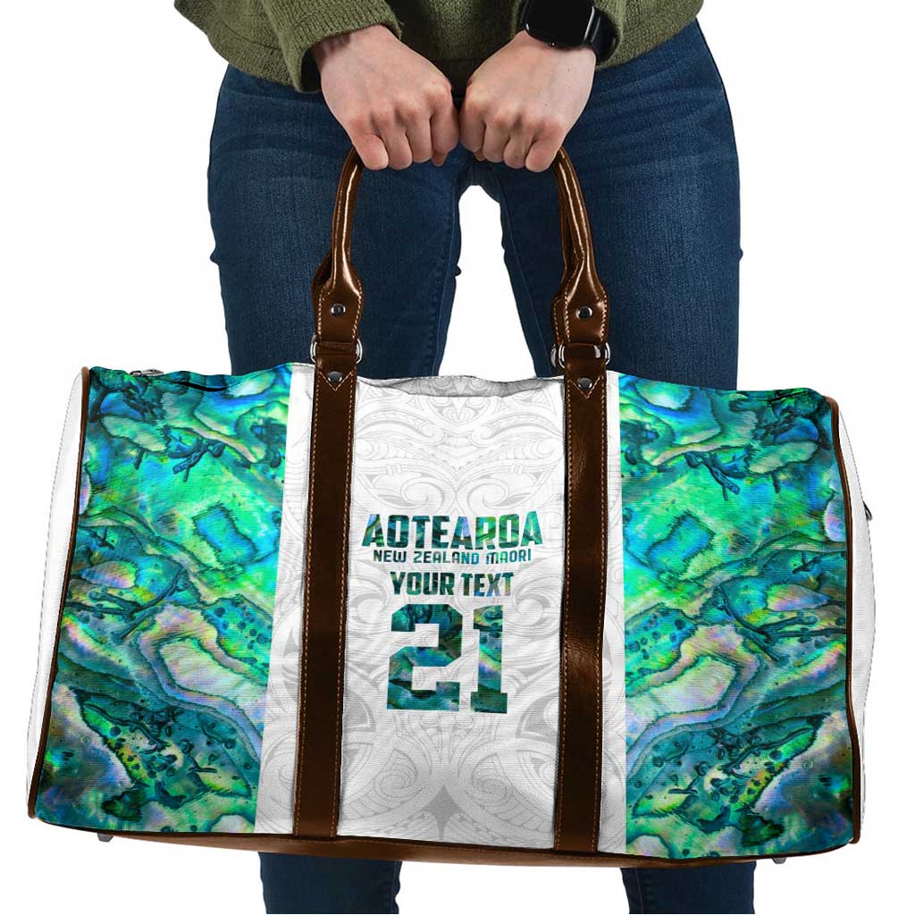 Custom New Zealand Aotearoa Travel Bag Green Maori Paua Shell Indigenous - Aussie Hoodie