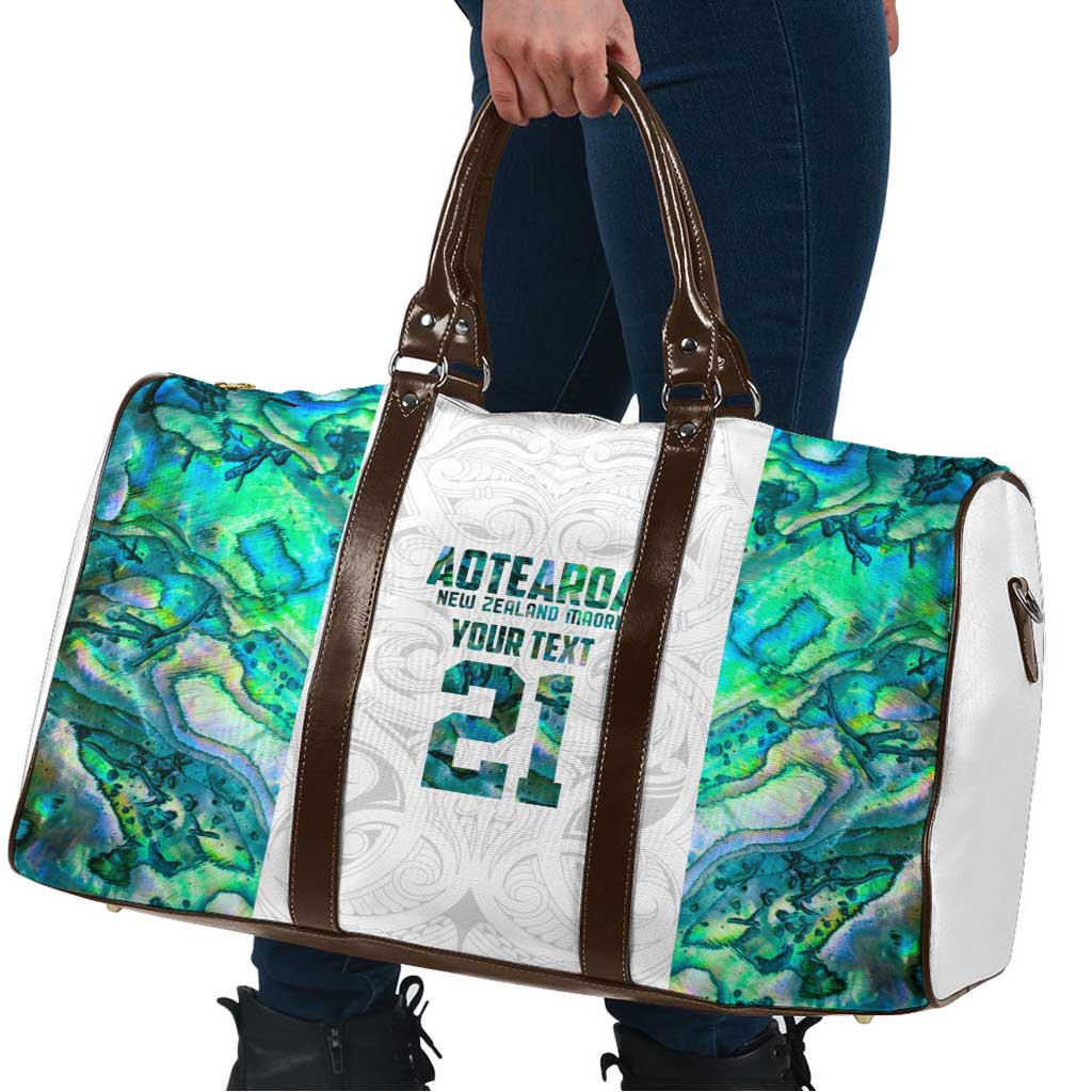 Custom New Zealand Aotearoa Travel Bag Green Maori Paua Shell Indigenous - Aussie Hoodie