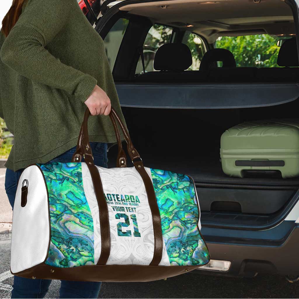 Custom New Zealand Aotearoa Travel Bag Green Maori Paua Shell Indigenous - Aussie Hoodie