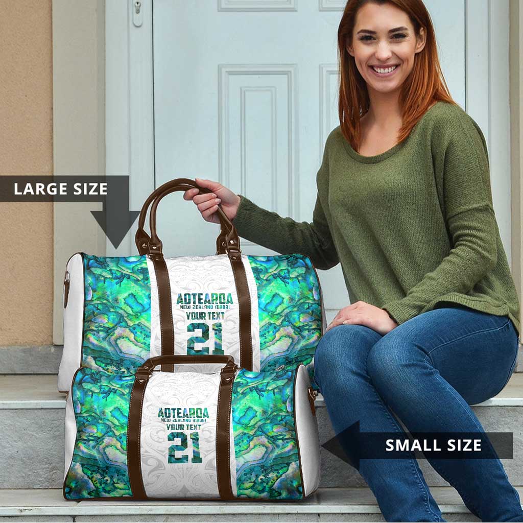 Custom New Zealand Aotearoa Travel Bag Green Maori Paua Shell Indigenous - Aussie Hoodie