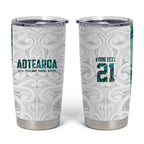 Custom New Zealand Aotearoa Tumbler Cup Green Maori Paua Shell Indigenous - Aussie Hoodie