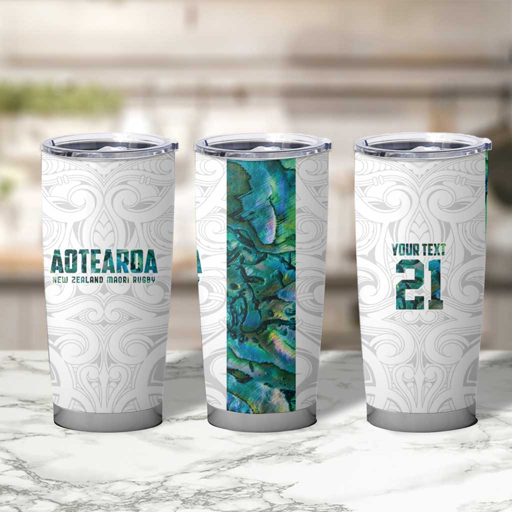 Custom New Zealand Aotearoa Tumbler Cup Green Maori Paua Shell Indigenous - Aussie Hoodie