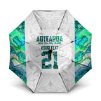 Custom New Zealand Aotearoa Umbrella Green Maori Paua Shell Indigenous - Aussie Hoodie