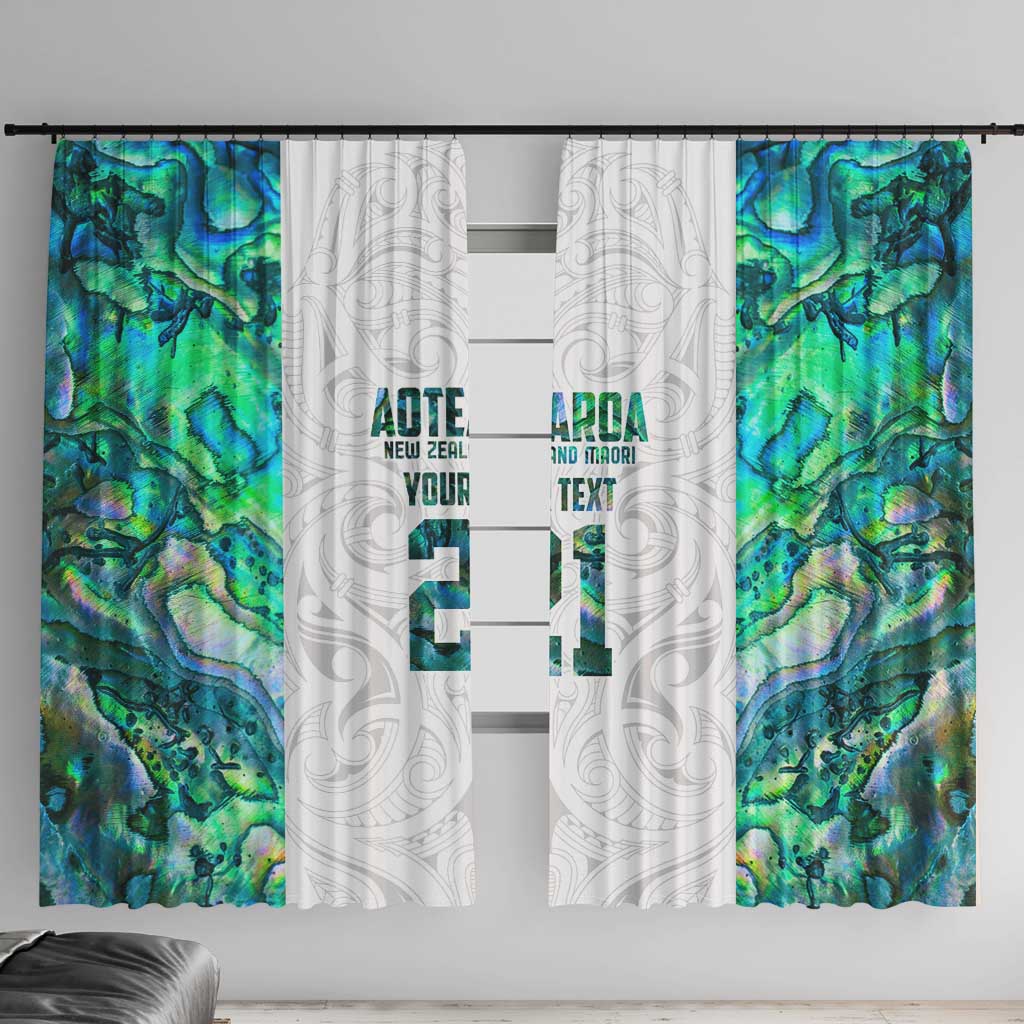 Custom New Zealand Aotearoa Window Curtain Green Maori Paua Shell Indigenous - Aussie Hoodie