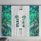 Custom New Zealand Aotearoa Window Curtain Green Maori Paua Shell Indigenous - Aussie Hoodie