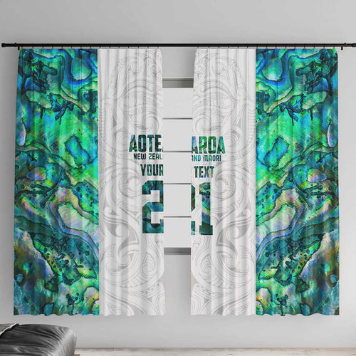 Custom New Zealand Aotearoa Window Curtain Green Maori Paua Shell Indigenous - Aussie Hoodie
