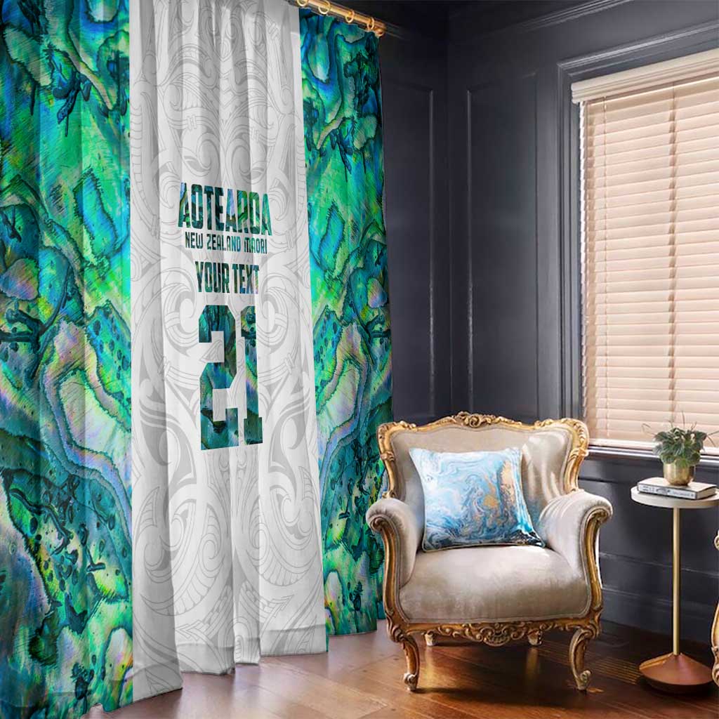Custom New Zealand Aotearoa Window Curtain Green Maori Paua Shell Indigenous - Aussie Hoodie