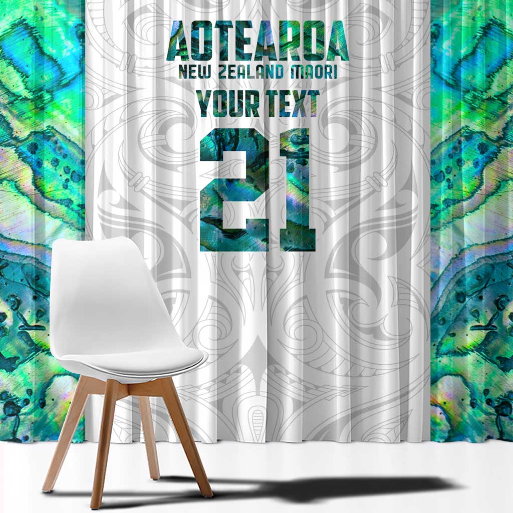 Custom New Zealand Aotearoa Window Curtain Green Maori Paua Shell Indigenous - Aussie Hoodie