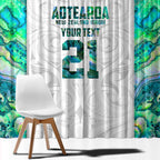 Custom New Zealand Aotearoa Window Curtain Green Maori Paua Shell Indigenous - Aussie Hoodie
