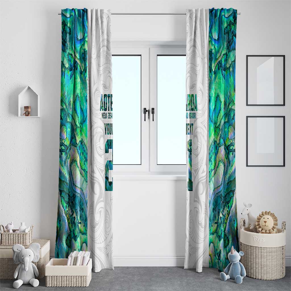 Custom New Zealand Aotearoa Window Curtain Green Maori Paua Shell Indigenous - Aussie Hoodie