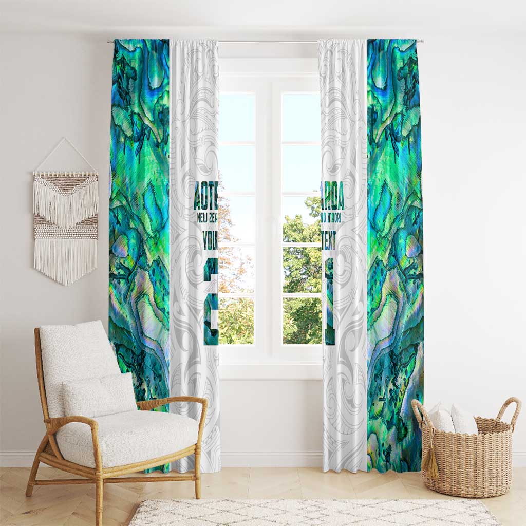 Custom New Zealand Aotearoa Window Curtain Green Maori Paua Shell Indigenous - Aussie Hoodie