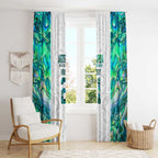 Custom New Zealand Aotearoa Window Curtain Green Maori Paua Shell Indigenous - Aussie Hoodie