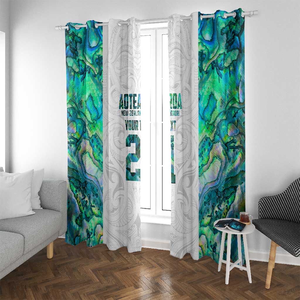 Custom New Zealand Aotearoa Window Curtain Green Maori Paua Shell Indigenous - Aussie Hoodie