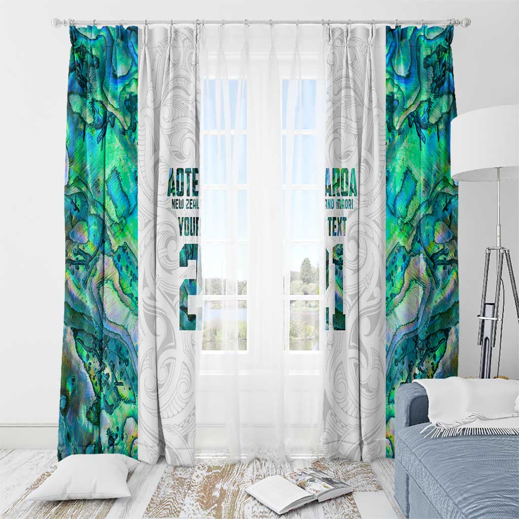 Custom New Zealand Aotearoa Window Curtain Green Maori Paua Shell Indigenous - Aussie Hoodie