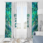 Custom New Zealand Aotearoa Window Curtain Green Maori Paua Shell Indigenous - Aussie Hoodie
