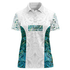Custom New Zealand Aotearoa Women Polo Shirt Green Maori Paua Shell Indigenous - Aussie Hoodie
