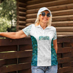 Custom New Zealand Aotearoa Women Polo Shirt Green Maori Paua Shell Indigenous - Aussie Hoodie