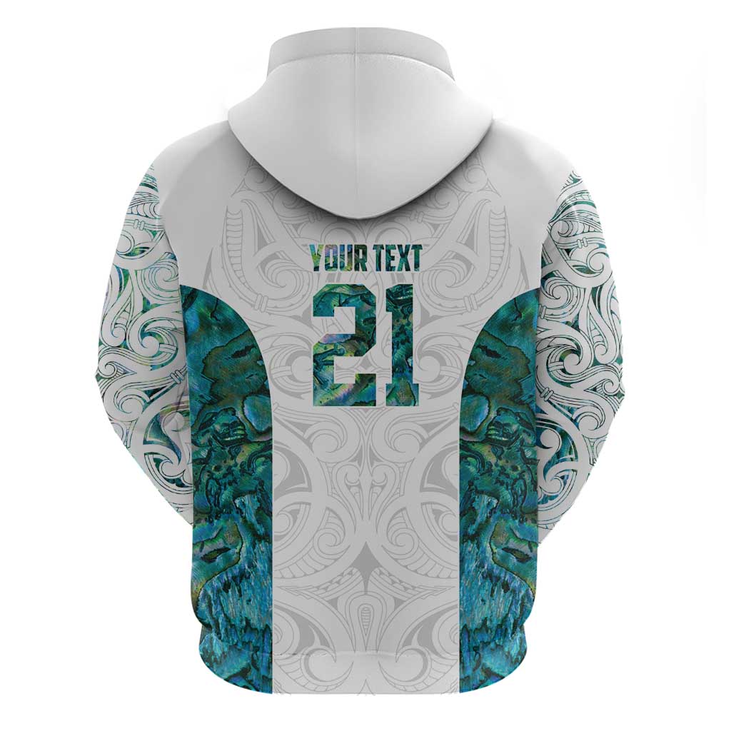 Custom New Zealand Aotearoa Zip Hoodie Green Maori Paua Shell Indigenous - Aussie Hoodie