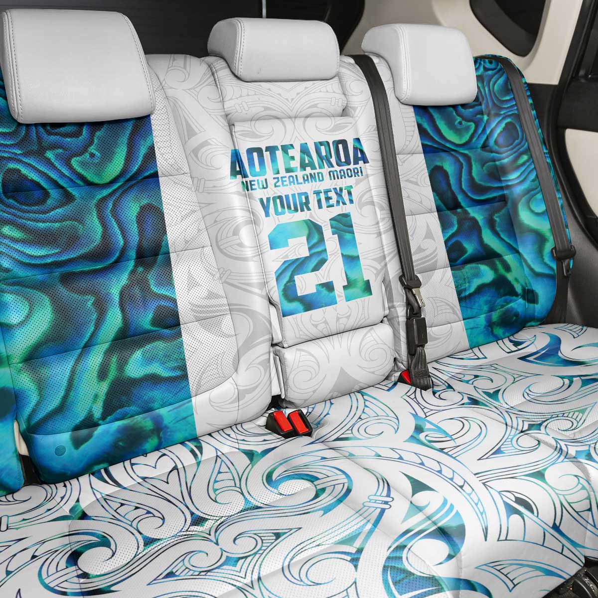 Custom New Zealand Aotearoa Back Car Seat Cover Maori Paua Shell Indigenous - Aussie Hoodie
