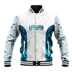 Custom New Zealand Aotearoa Baseball Jacket Maori Paua Shell Indigenous - Aussie Hoodie