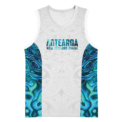 Custom New Zealand Aotearoa Basketball Jersey Maori Paua Shell Indigenous - Aussie Hoodie