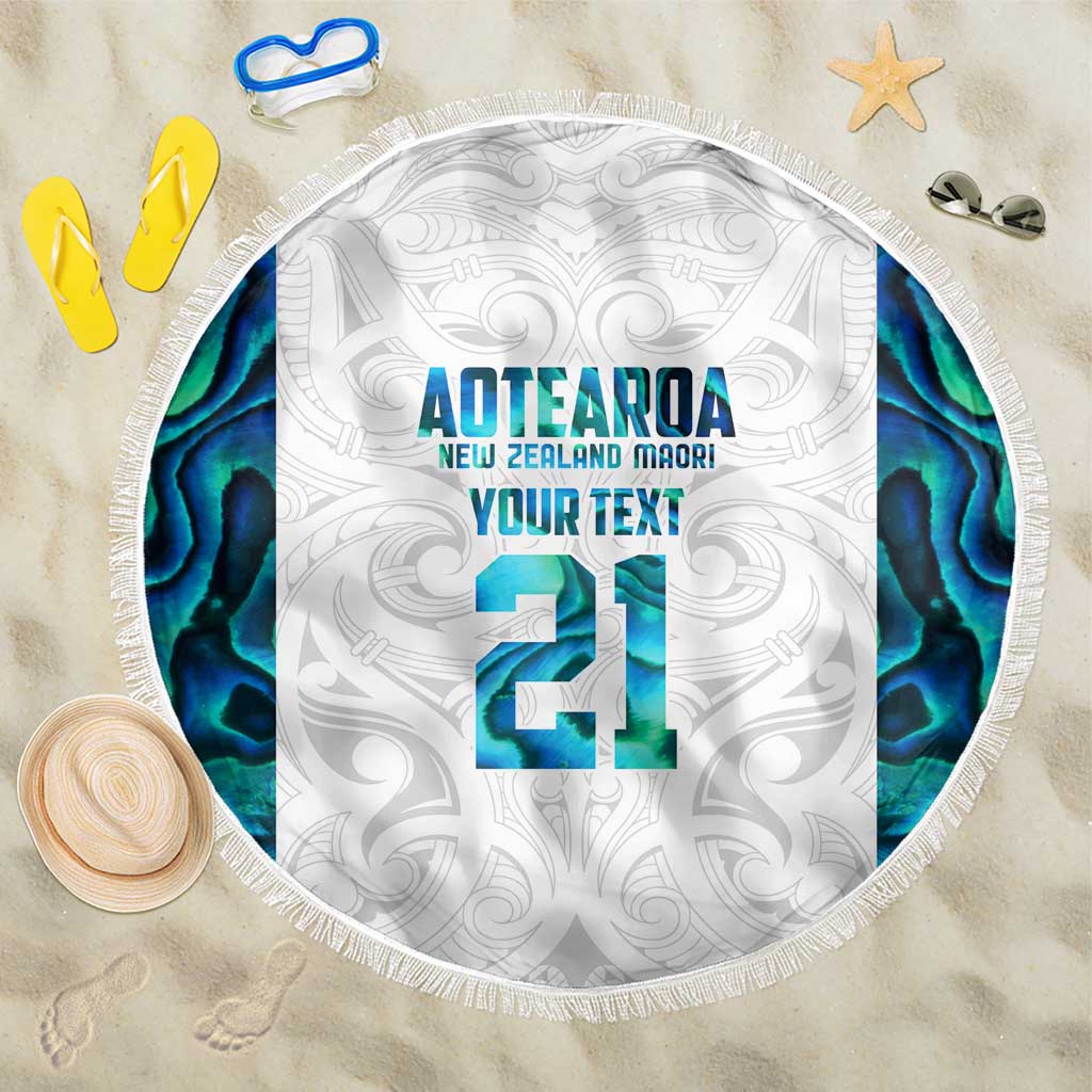 Custom New Zealand Aotearoa Beach Blanket Maori Paua Shell Indigenous - Aussie Hoodie