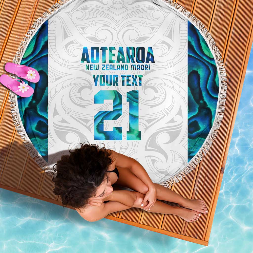Custom New Zealand Aotearoa Beach Blanket Maori Paua Shell Indigenous - Aussie Hoodie