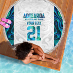 Custom New Zealand Aotearoa Beach Blanket Maori Paua Shell Indigenous - Aussie Hoodie