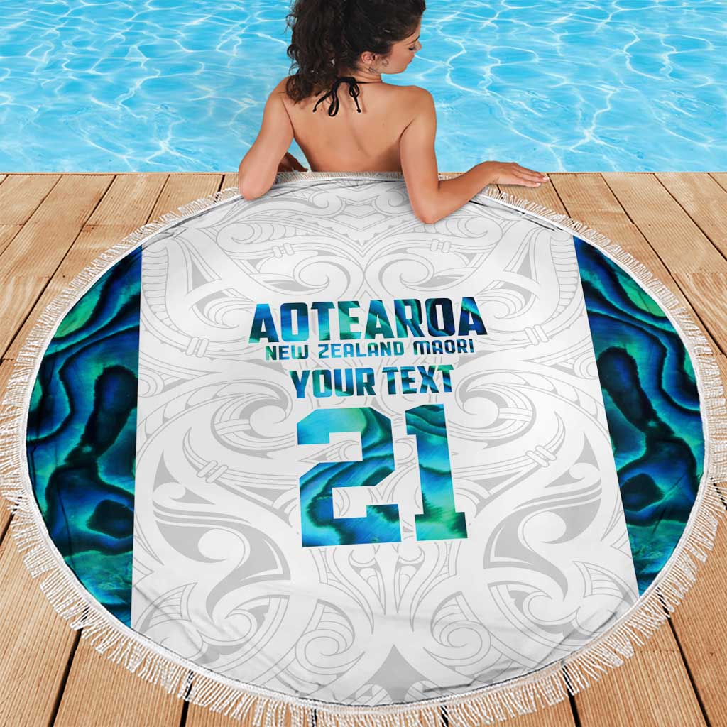 Custom New Zealand Aotearoa Beach Blanket Maori Paua Shell Indigenous - Aussie Hoodie