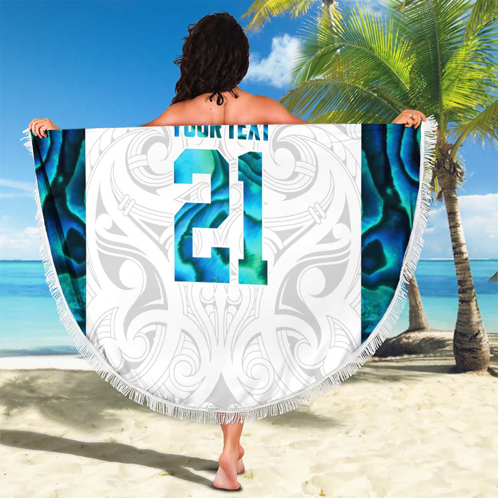 Custom New Zealand Aotearoa Beach Blanket Maori Paua Shell Indigenous - Aussie Hoodie