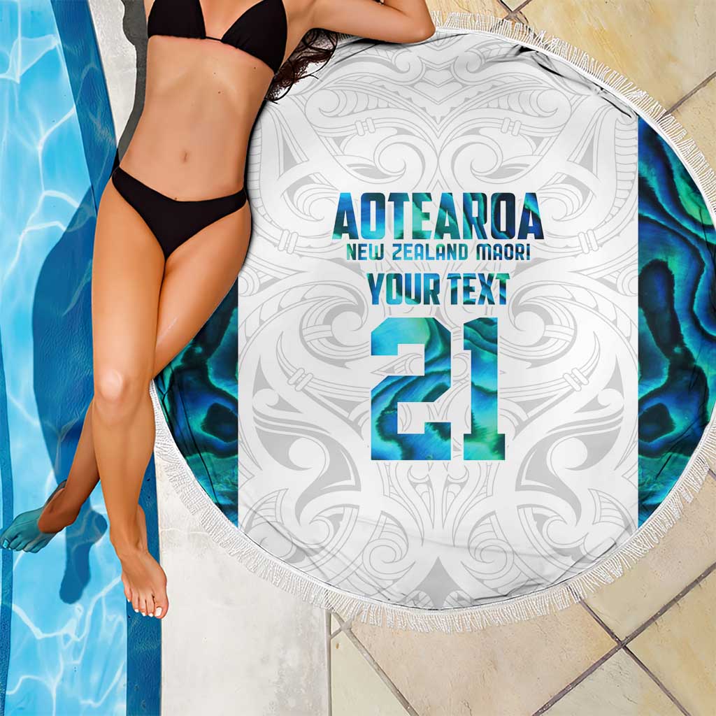 Custom New Zealand Aotearoa Beach Blanket Maori Paua Shell Indigenous - Aussie Hoodie