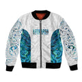 Custom New Zealand Aotearoa Bomber Jacket Maori Paua Shell Indigenous - Aussie Hoodie