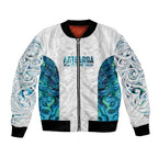 Custom New Zealand Aotearoa Bomber Jacket Maori Paua Shell Indigenous - Aussie Hoodie