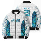 Custom New Zealand Aotearoa Bomber Puffer Jacket Maori Paua Shell Indigenous - Aussie Hoodie