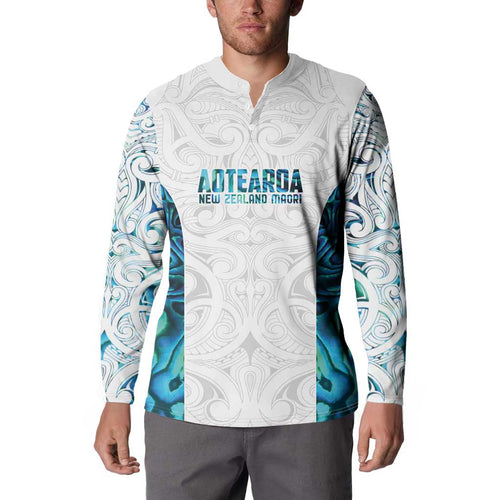 Custom New Zealand Aotearoa Button Sweatshirt Maori Paua Shell Indigenous - Aussie Hoodie