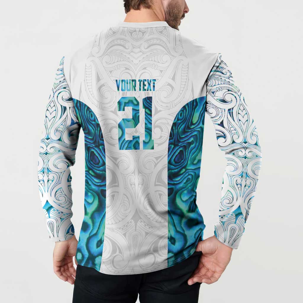 Custom New Zealand Aotearoa Button Sweatshirt Maori Paua Shell Indigenous - Aussie Hoodie