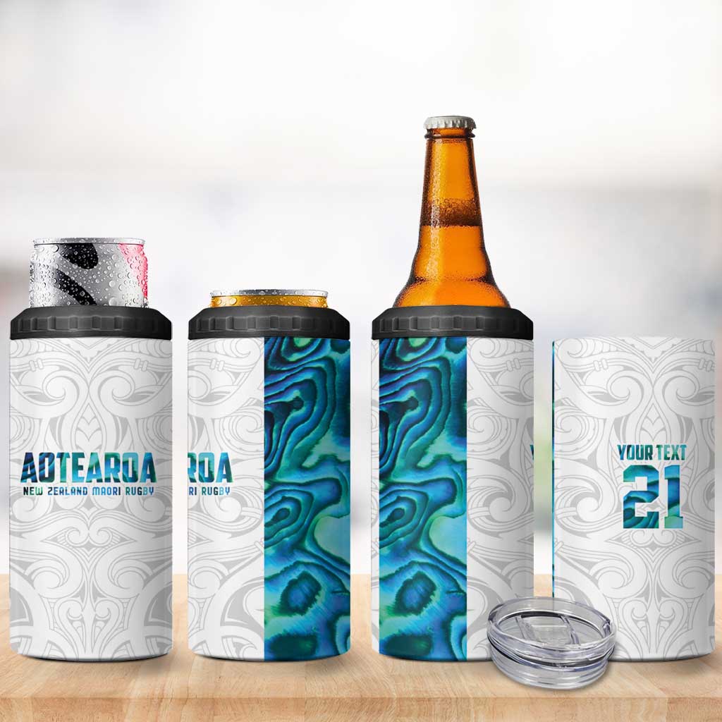Custom New Zealand Aotearoa 4 in 1 Can Cooler Tumbler Maori Paua Shell Indigenous - Aussie Hoodie