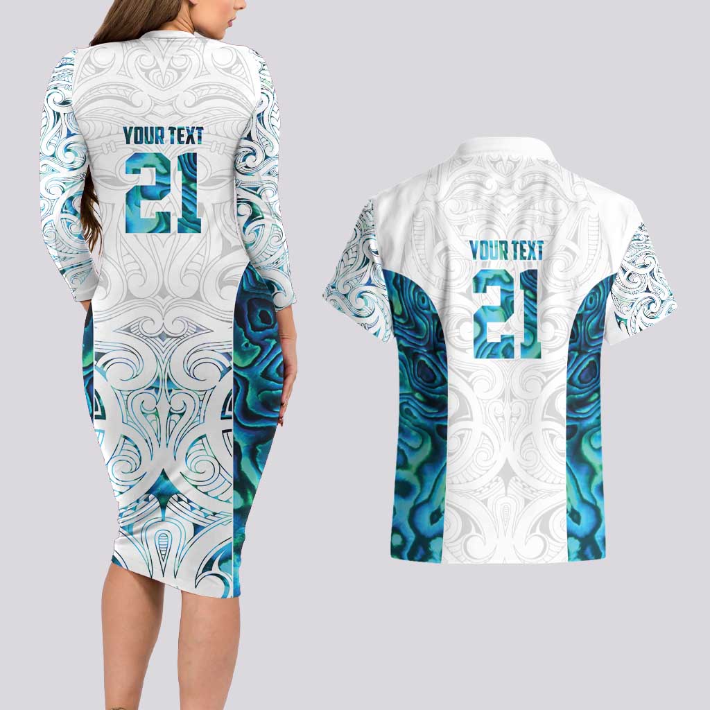 Custom New Zealand Aotearoa Couples Matching Long Sleeve Bodycon Dress and Hawaiian Shirt Maori Paua Shell Indigenous - Aussie Hoodie