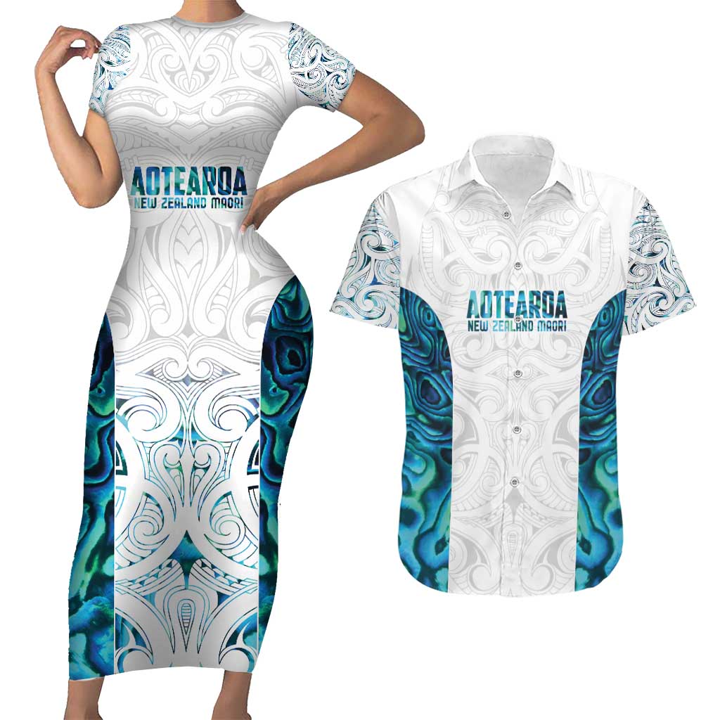 Custom New Zealand Aotearoa Couples Matching Short Sleeve Bodycon Dress and Hawaiian Shirt Maori Paua Shell Indigenous - Aussie Hoodie