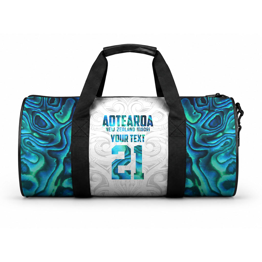 Custom New Zealand Aotearoa Duffle Bag Maori Paua Shell Indigenous