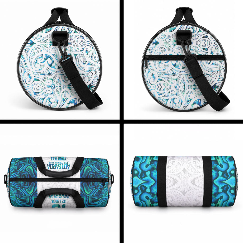 Custom New Zealand Aotearoa Duffle Bag Maori Paua Shell Indigenous
