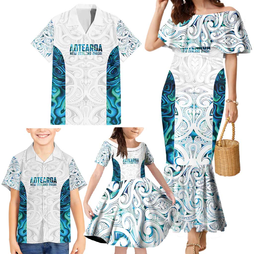 Custom New Zealand Aotearoa Family Matching Mermaid Dress and Hawaiian Shirt Maori Paua Shell Indigenous - Aussie Hoodie